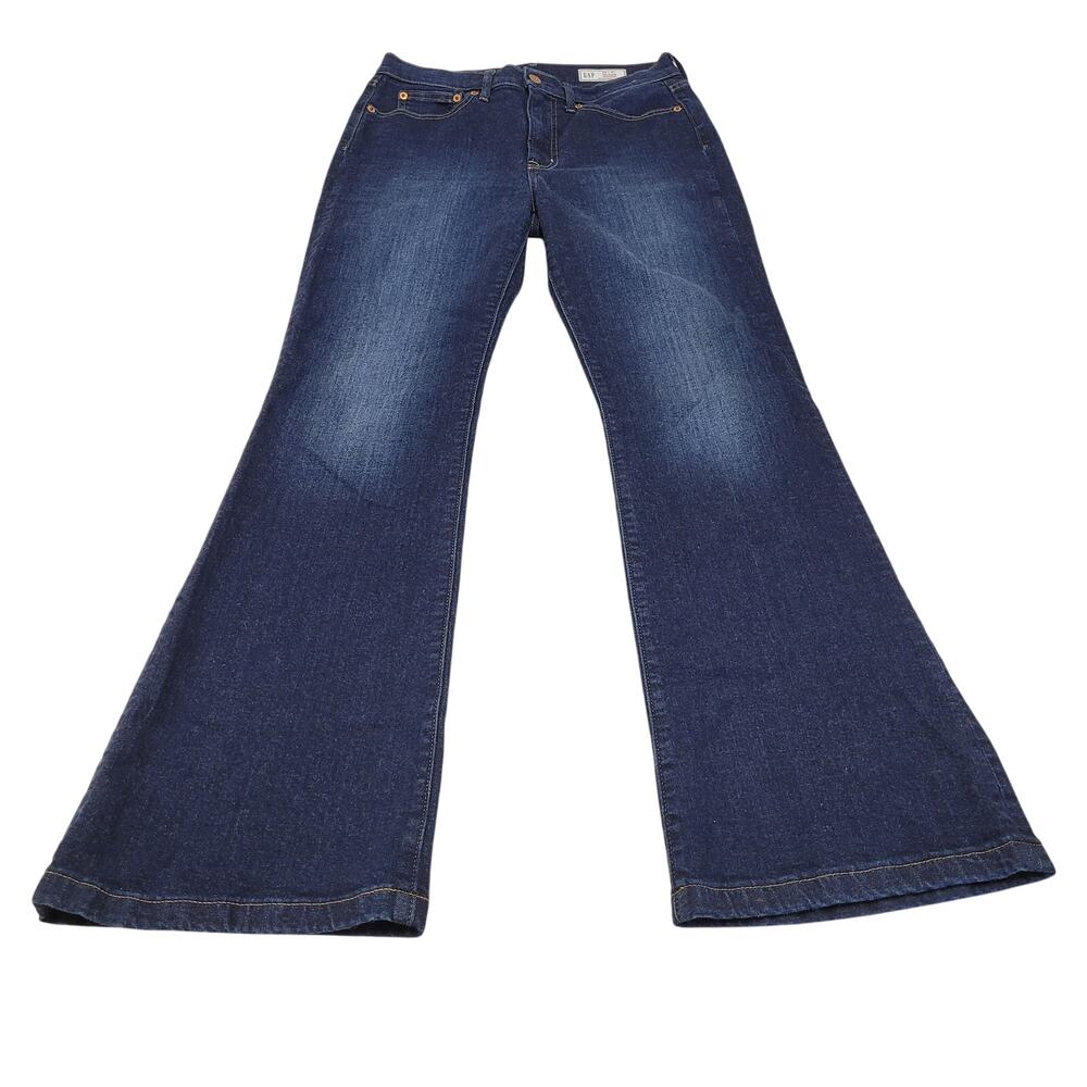 Gap 70s flare high rise jeans dark wash boho western retro stretch 29 8